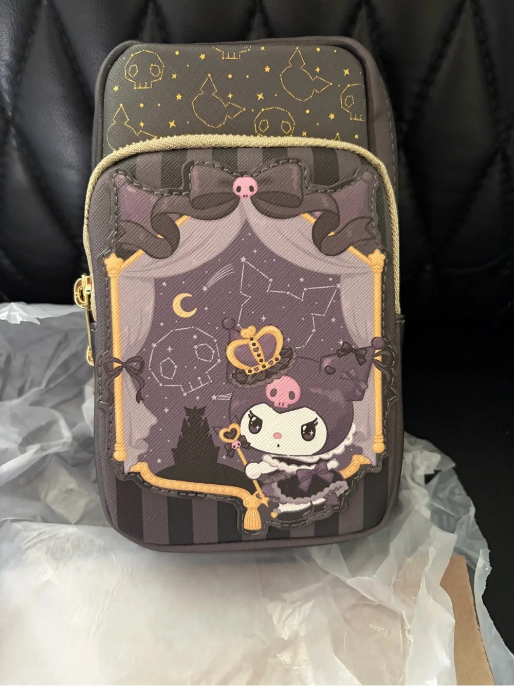 Loungefly Kuromi Purple and Brown Mini Crossbody Bag